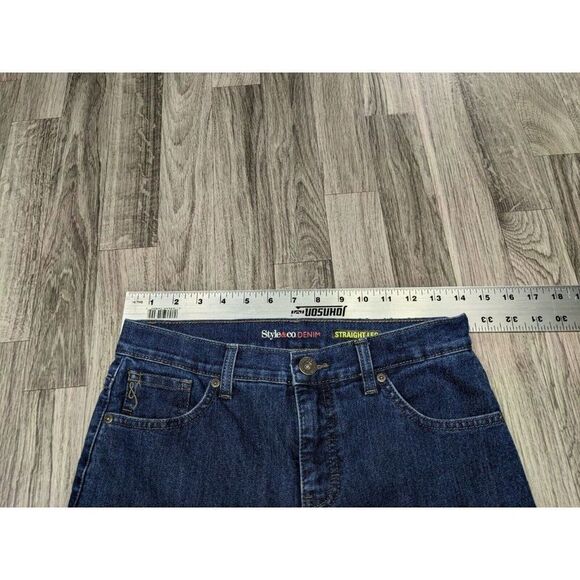 (3/$35) Style & Co Womens Size 4 Petite Straight Leg Pockets Denim Blue Jeans - Picture 7 of 11